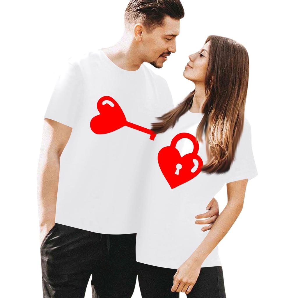 Женская повседневная футболка с круглым вырезом и коротким рукавом с принтом ко Дню святого Валентина