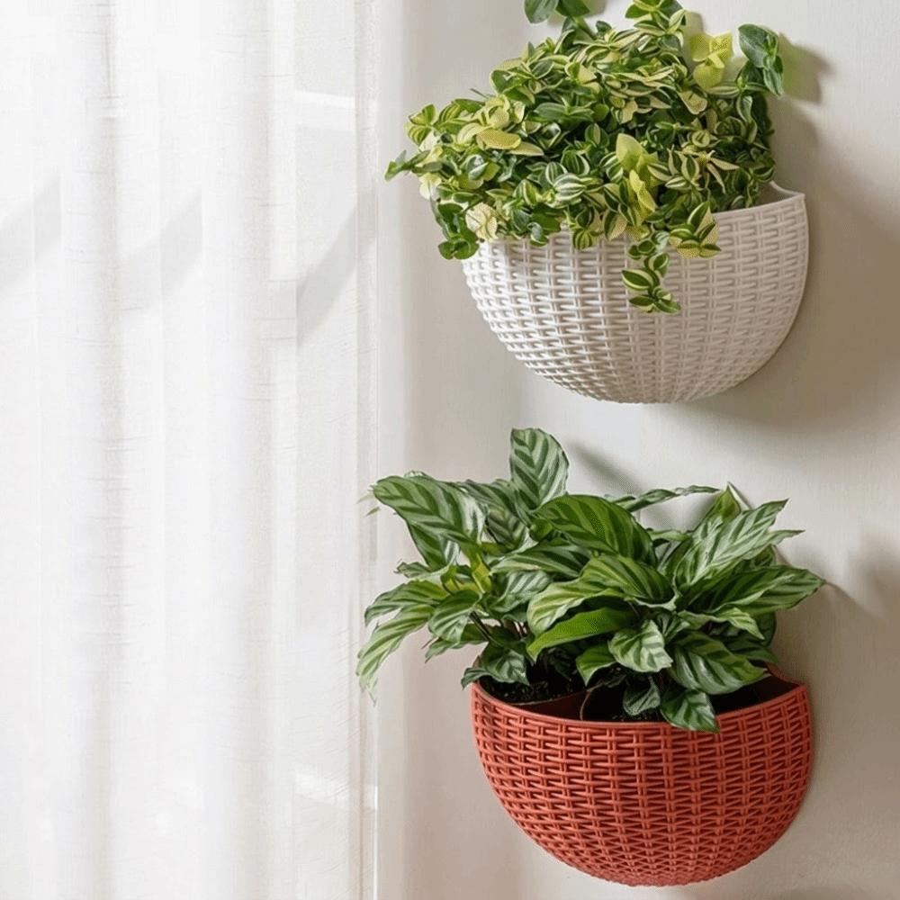Plastic Rattan Weaving Hanging Flowerpot Wear-resistant Wall Flower Pot Flower Shop