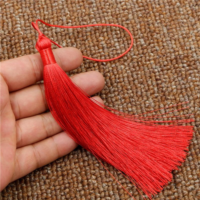 12 см ледяной шелковый бахрома Suizi антикварный длинный подвесной веер с шипами древний ципао ханфу бахрома кулон ручной работы аксессуары