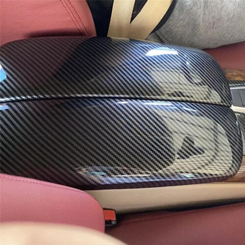 E70 E71 Car Center Console Armrest Box Panel Trim For BMW X5 E70 2008-2013 X6 E71 2008-2014 Storage Box Cover ABS Carbon Fiber