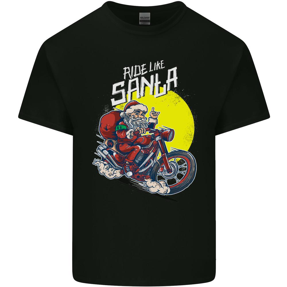 Ride Like Santa Biker Motorcycle Christmas Mens Light Cotton T-Shirt Unisex T-Shirt