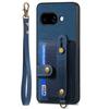 For Google Pixel 9a Retro PU Leather Back Cover with Card Holder and Wristband Kickstand