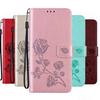 Кожаный кошелек с узором из роз, чехол-книжка для Apple iPhone 16 15 14 Plus 11 12 13 Pro Max XS XR X 8 7 Samsung Galaxy S8 S9 Xiaomi Redmi Poco