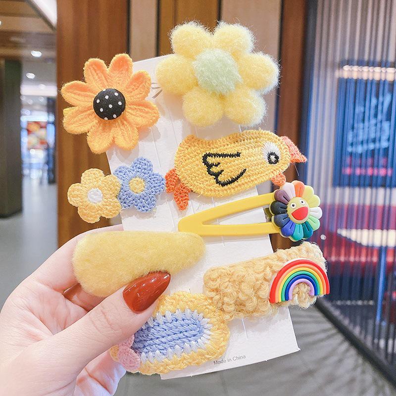 Мультяшные плюшевые заколки для волос для детей - Милые осенне-зимние заколки для маленьких девочек, в корейском стиле принцессы