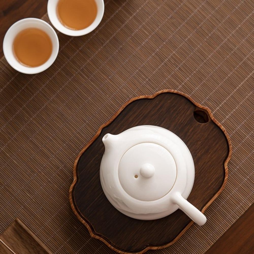 Ceramic White Porcelain Teapot High-grade Xishi Pot Kung Fu Tea Set Tea Brewing Kettle  Kitchen