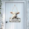 Sheep Welcome Door Sign Farmhouse Rustic Front Door Lamb Hanging Sign Indoor Outdoor Animal Door Hanger Decoration Decorative Wall Plaque