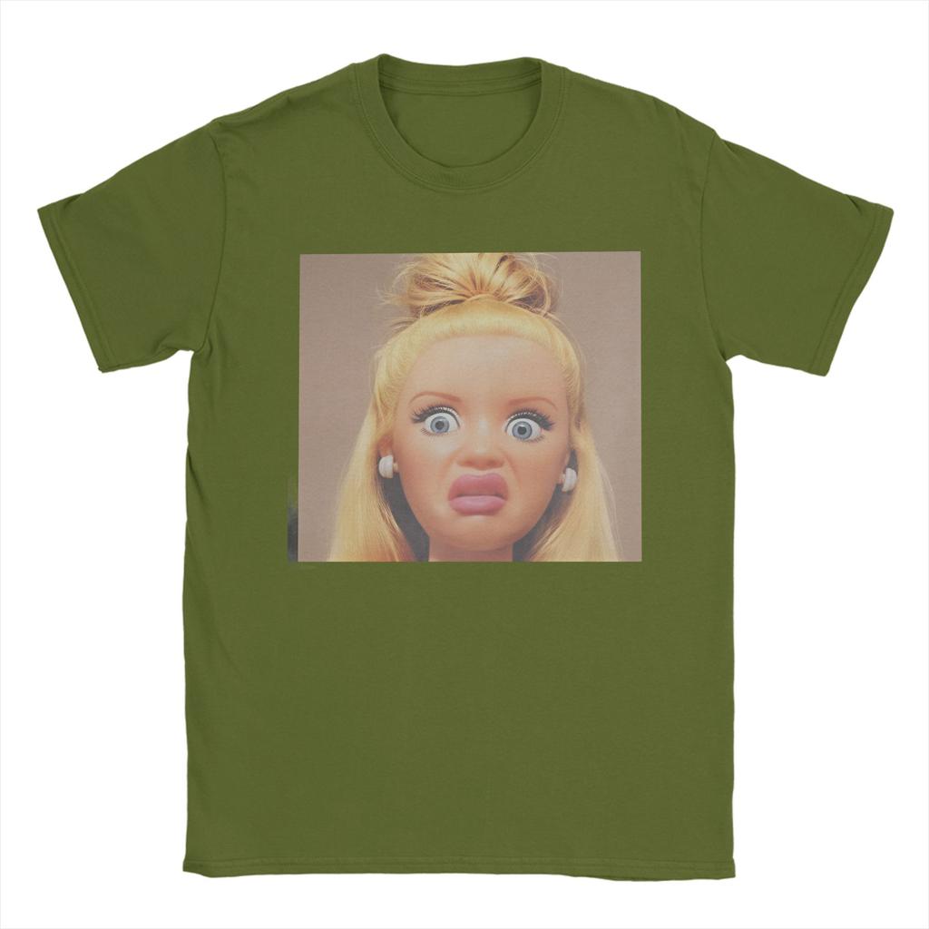 Funny Doll Print Pure Cotton T Shirt For Couple Summer Y2K Basic TShirts ONeck Trending Tee Shirt Oversized Design Tops