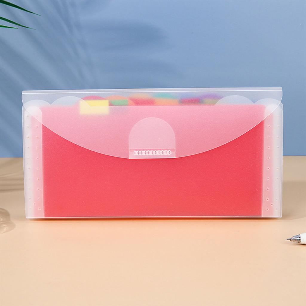 Multi-layer File Wallet Receipt Folder Bills Organizer Holder Document Folder Box for Cashier School Office Business