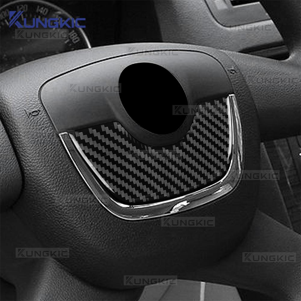 Real Soft Carbon Fiber Steering Wheel Logo Ring For Skoda Octavia 1z3 1z5 A5 2009 2010 2011 2012 2013 Car Interior Accessories