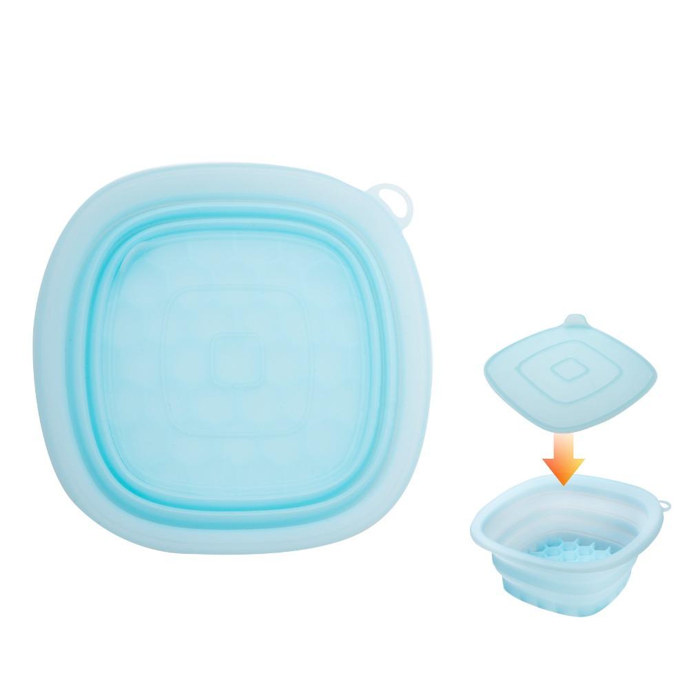 Built-in Ice Tray Portable Ice Basin Foldable Skincare Washbasin Face Dipping Bowl for Women Girls