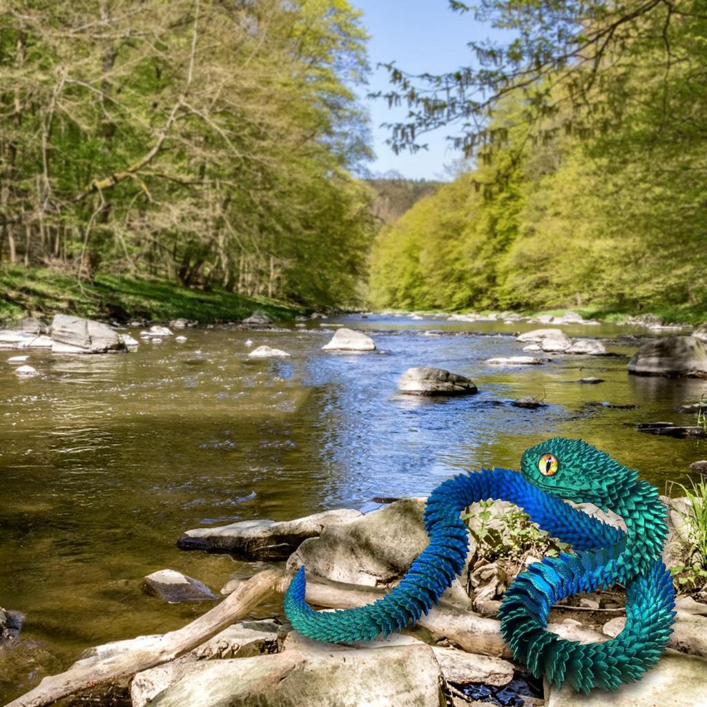 3D-печатные светящиеся радужные трансграничные поделки украшения подарок креативные ручные 3D-печатные украшения для автомобиля в виде змеи