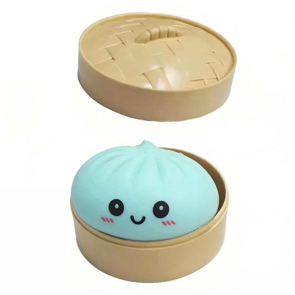 Squeezy Dumplings Squishy Steamed Bun Toy Stress Relief Fidget Toy Slow Rebound Soft TPR for Kids Adults Dough Ball Unique Gifts
