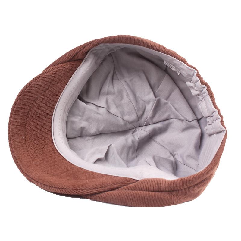 Шляпа художника Восьмиугольная шляпа Зимняя однотонная вельветовая шляпа Молодежный берет Кепка газетчика