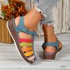 Women's Shoes 2024 Baotou Hollow Women's Sandals Summer New Retro Roman Shoes Fashion Mixed Colors Wedges Sandals Women Zapatos