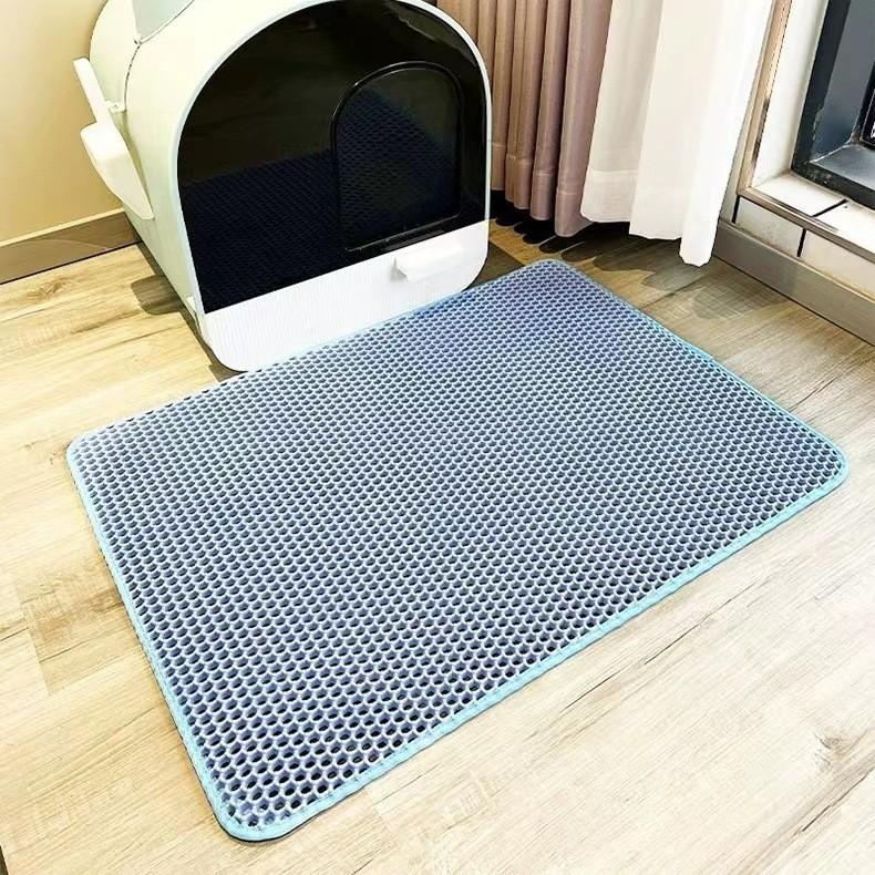 Double Layer Waterproof Cat Litter Trapping Mat Non-slip Washable Cat Cleaning Mat Cat Litter Box