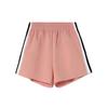 Li Ning Sports Fashion Series Color Block с эластичной резинкой на талии и боковыми пуговицами, прямые шорты для женщин, ярко-оранжевый розовый AKSS964-1