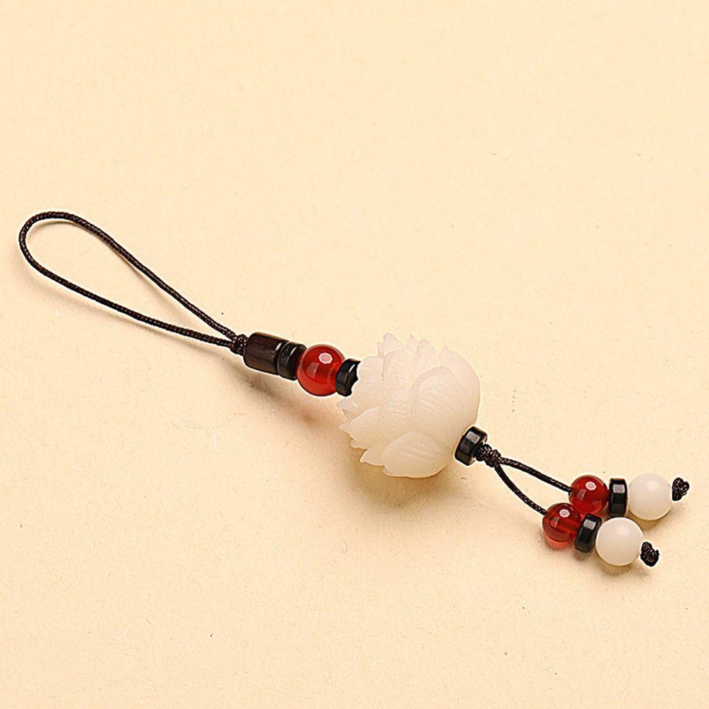 Car Accessories Unisex Key Chain Bodhi Key Chain Lotus Flower Pendant Mobile Phone Ring Key Ring