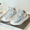 Детская спортивная обувь 2025 весна и осень новая обувь для девочек повседневная обувь с пайетками трендовые кеды для мальчиков мягкая подошва обувь для малышей одинарная