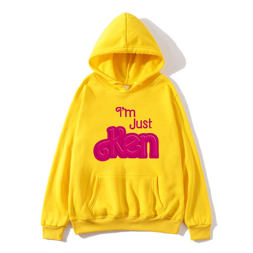 Я просто Кен Райан Гослинг Толстовки Удобные Весенние Мужские Женские Свитшоты Молетом Розовый Графический с Буквами С Капюшоном