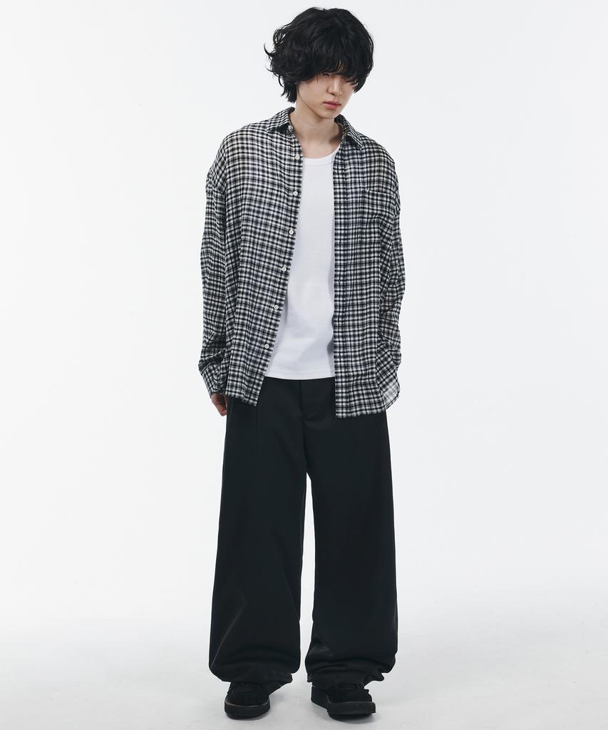 SIGNATURE [Summer Fabric Added] Double-Tuck Wide Slacks [Black]