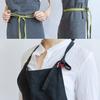 Glaswe Linen Apron, Approximately 100cm Wide, 96cm Long, Cafe-Style, Covers Your Bottom, Simple Design with Pockets, Suitable for Home Use (Gray)