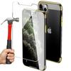 Case for iPhone 12 Pro Max (6.7 ") Set of 2 Tempered Glass Chrome Edge Silicone Shockproof Gold