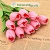 PU Tulip Simulation Flower - Decorative Plastic Bouquet for Living Room, Dining Table Ornaments, and Photo Props.