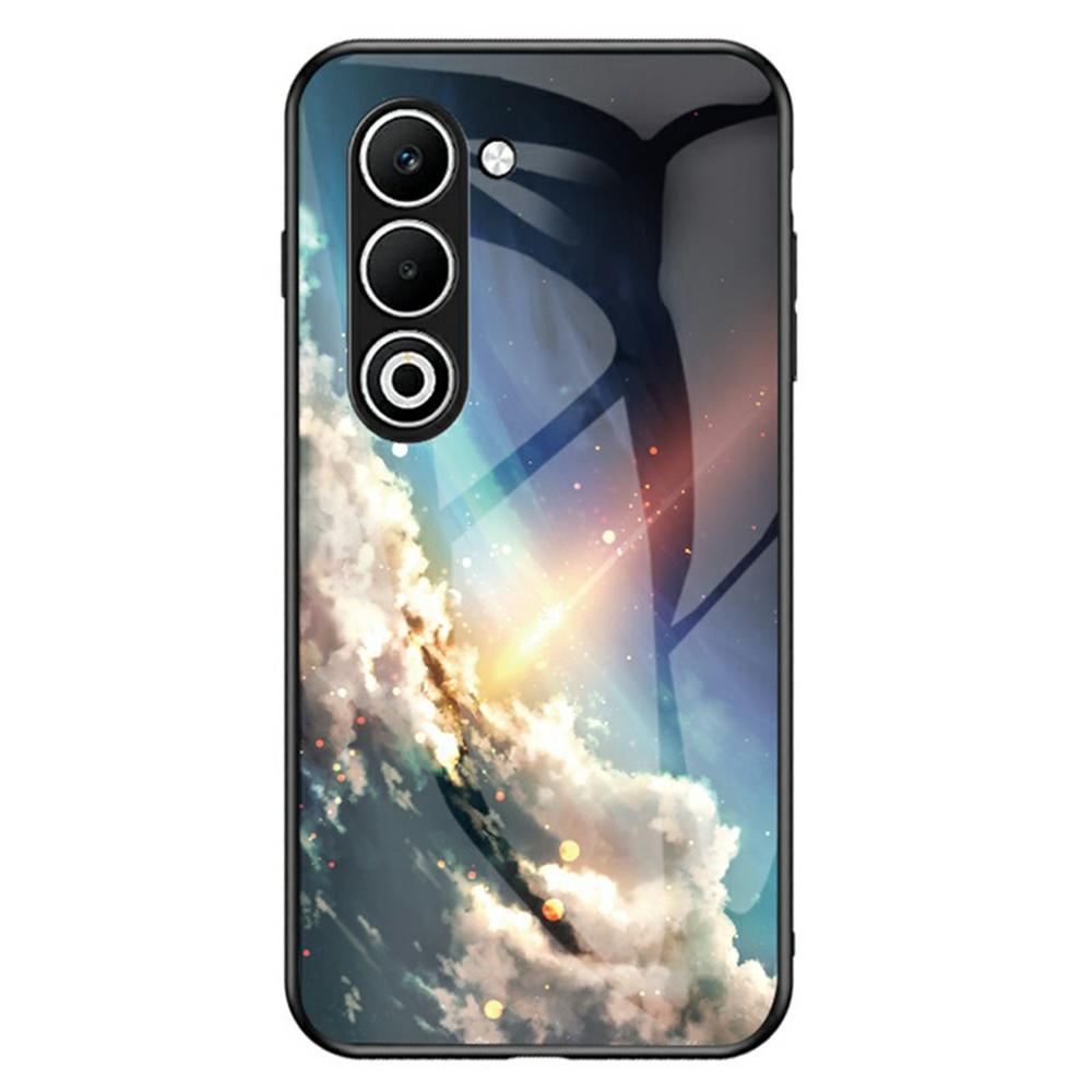 For Oppo A5 5G Case Starry Sky Pattern Tempered Glass Phone Cover