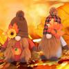 1/2Pcs Halloween Gnome Doll Decoration Handmade Maple Leaf Pumpkin Plush Faceless Elf Dwarf Fall Thanksgiving Harvest Festival Desktop Ornament