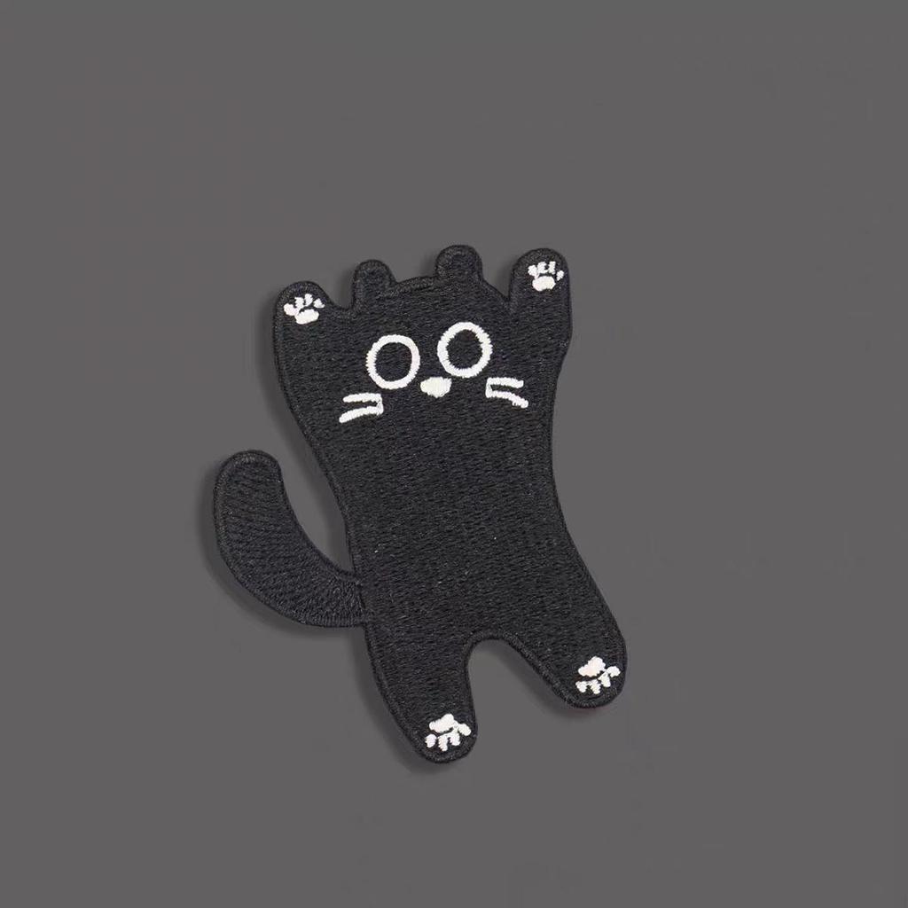6 шт./лот Микс Черный Котенок Вышивка Нашивка Мультяшные Милые Патчи DIY Одежда Обувь Сумка Кошка Ремонт Украшение Аппликация