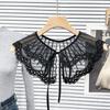 Black Hollow Out Embroidery Fake Collar Removable Shawl Sweater Skirt Sweet Decorative Collar Clothes Accessories
