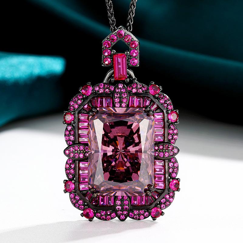 Ювелирный набор Redeen Chepala Зеленый квадратный бриллиант Черное золото Набор Главный камень 15 * 20