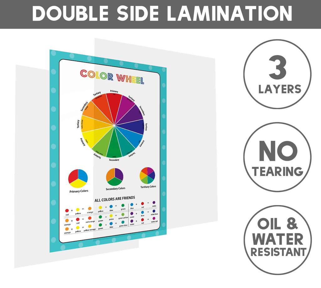 Traceease Educational Poster For Elementary School, Pack Of 25 Large 11 X 17 Inches Laminated Kids Learning Posters