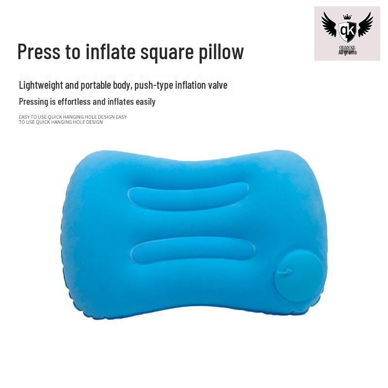 Press-and-Fold Inflatable Pillow: Large Neck and Lumbar Support for Camping and Travel
