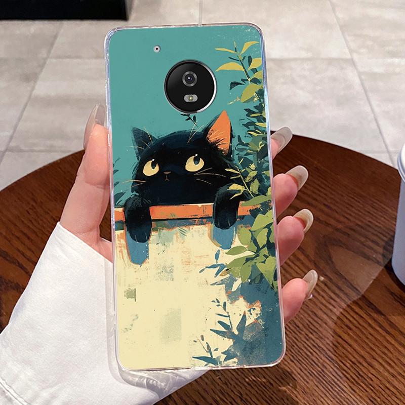 Case For Motorola Moto G5/Moto G5 Plus/Moto X 2017/Moto G5S/Moto G5S Plus Clear Silicone Soft TPU Cover Cute Cat Protective Case