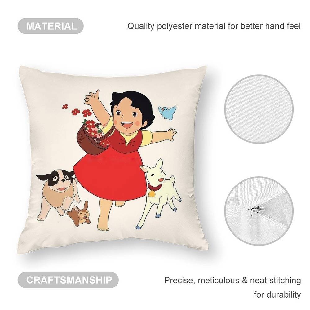 Movie H-Heidi Girls Pillow Case Sofa Living Room Bedroom Double-sided Printing Square Cushion Nap Time Pillow Case