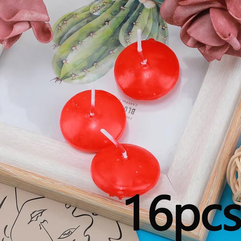 6/10/16pcs Romantic Unscented Floating Candles DIY Round Decor Party Supplies for Dinners Anniversary Weddings Valentines Events