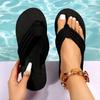Fashion 2024 New Summer Casual Women's Flip Flop Fashion Outdoor Non-Slip Beach Shoes Comfortable Soft Sole Simple Style Flat Shoes