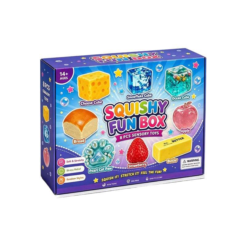 Stress Relief Squishy Toys 8-Piece Boxed Set, Maltose Slow Rising Decompression Toy, Creative Gift for Kids and Adults