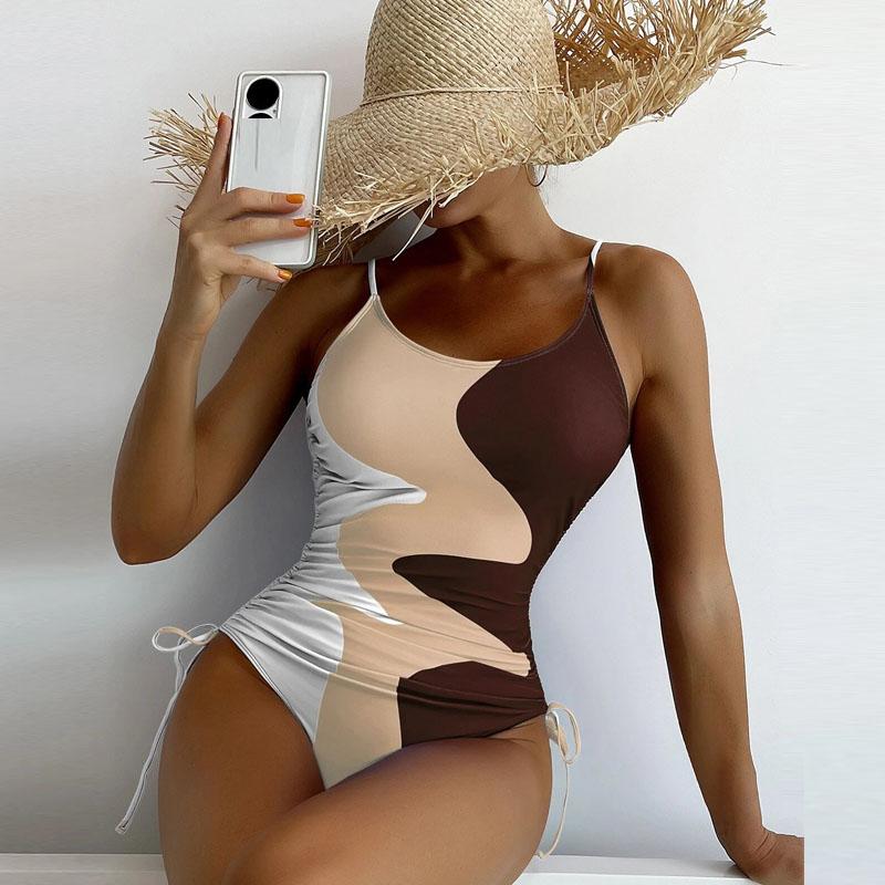 One Piece Swimsuit Printed Women's Swimming Suit Sexy Backless Swimwear