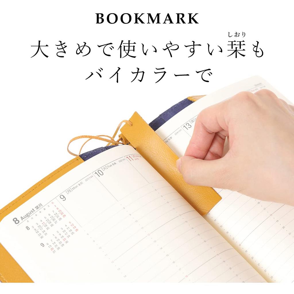 Обложка для блокнота Lightex A5 Совместима с Hobonichi и органайзером из натуральной коровьей кожи Серого размера, Cousin, Кожа, Двухцветная, Обложка, CV-Monoleather,