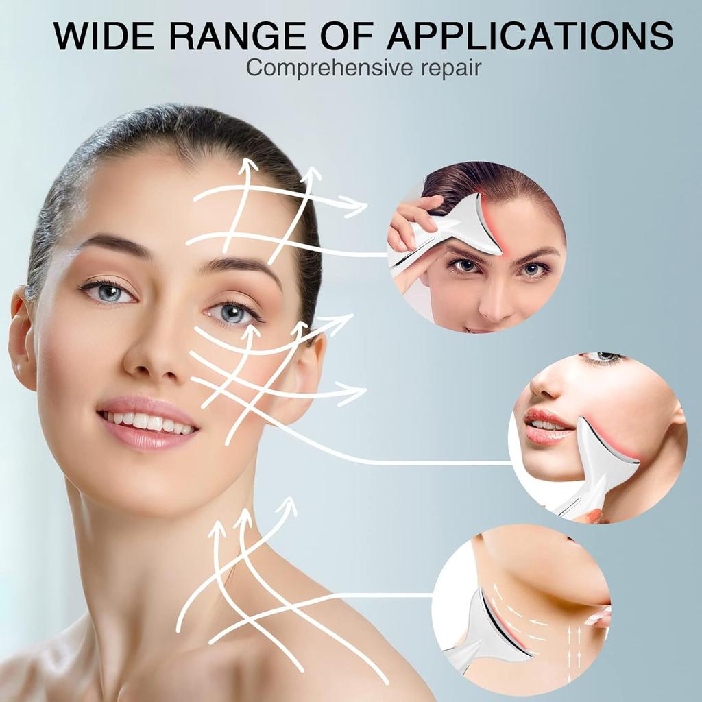 Косметическое устройство для лица и шеи, лифтинг-массажер для шеи, 45 ℃, подтягивает кожу, уменьшает морщины на двойном подбородке, удаляет 3 режима, инструменты для ухода за кожей