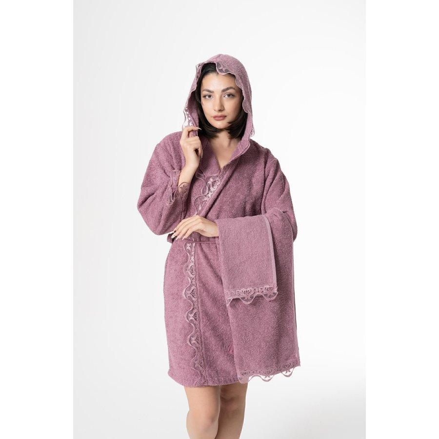 Женский комплект свадебных халатов из 4 предметов из 100% хлопка/полотенце Халат, полотенце, тапочки из полотенца