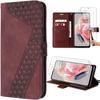 Case for Xiaomi Redmi Note 12 4G - E.F.Connection - Red - Faux Leather - Stand - 2 Tempered Glasses