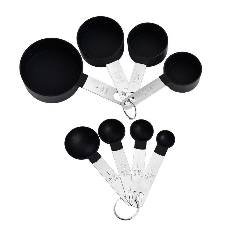 8-Piece Stainless Steel Handle Measuring Cup & Spoon Set with Scale