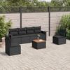 VidaXL Garden Lounge Set with Cushions 7 Pcs, Patio Sofas, Patio Furniture Set, Outdoor Furniture, Black 3224508