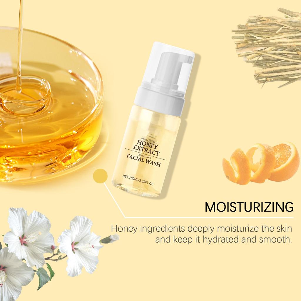 Нежная пенка для умывания с медом. Глубоко очищающая и освежающая пенка для умывания с контролем жирности кожи лица.