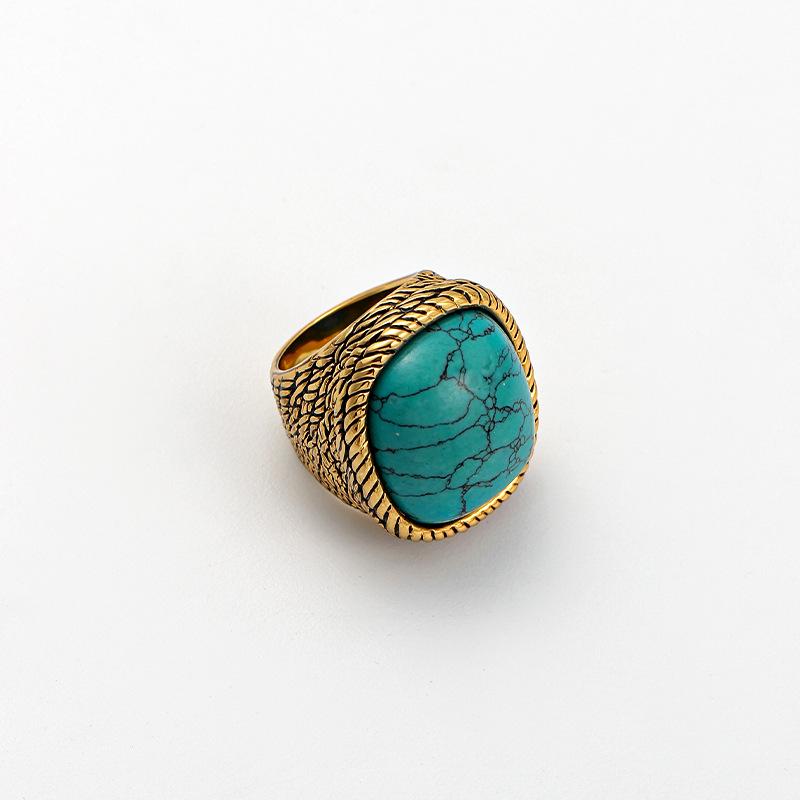 Винтажное состаренное французское кольцо с драгоценным камнем для женщин: Изысканный, Высококлассный, Легкая Роскошь, Вдохновляющая Элегантность в Стиле INS.