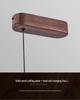 Minimalist North American Black Walnut Chandelier: Zen-Inspired Long Strip Lamp for Restaurants and Bars
