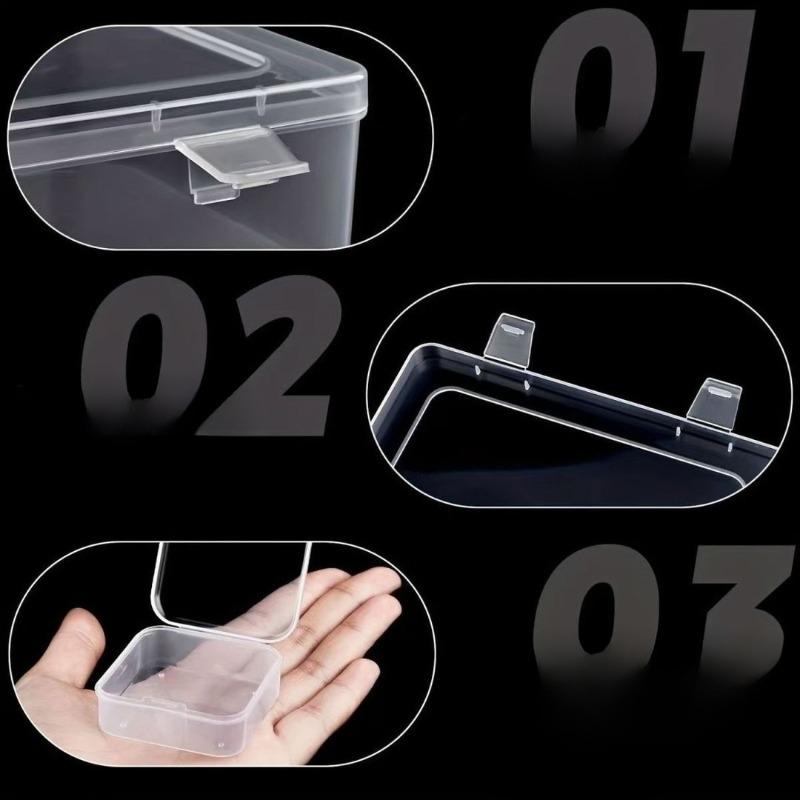 Контейнер для хранения и сортировки бобов, Прозрачный контейнер для классификации и упаковки, Пластиковый контейнер для бобов, Маленькая квадратная коробка, Набор коробок